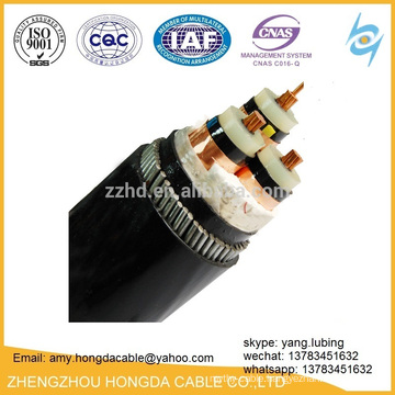 YJV XLPE Power Cable steel wire armored and Cu Tape Screen HV cable